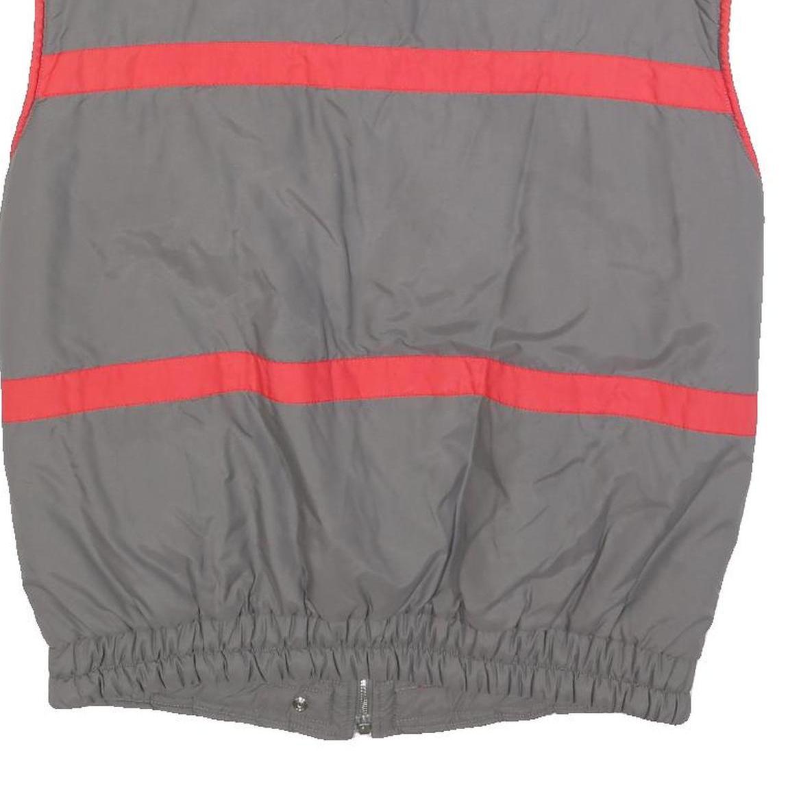 SKIN Womens Grey & Red Sleeveless Jacket M Polyester Blend Zip Sportswear Vest