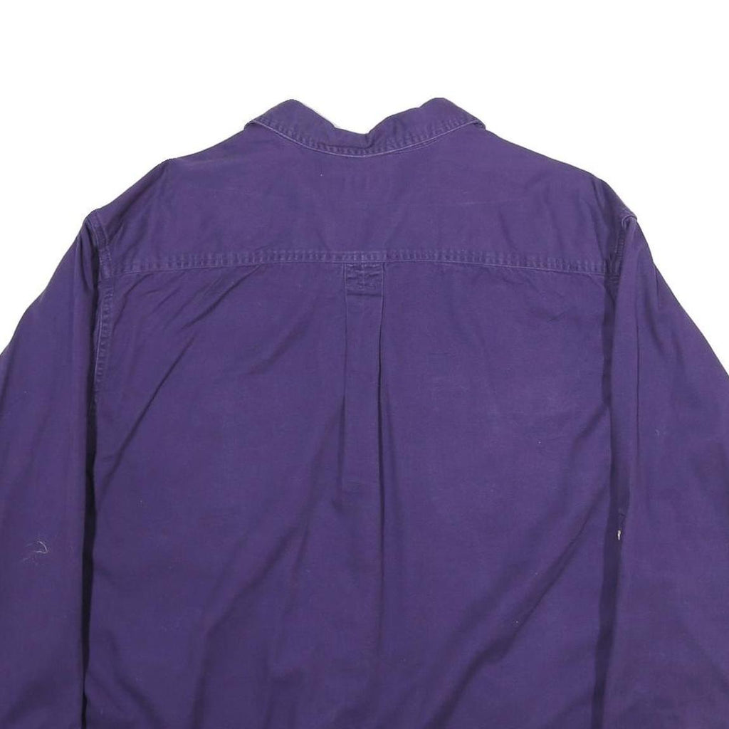 CONVINGTON Mens Purple Regular Fit Long Sleeve Cotton Shirt M Button Front