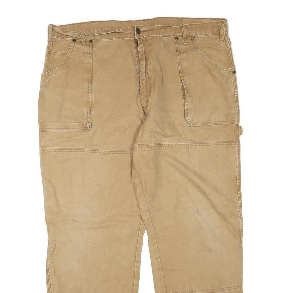 DICKIES Mens Jeans Beige Regular Straight Denim W42 L28 Workwear Cotton Blend