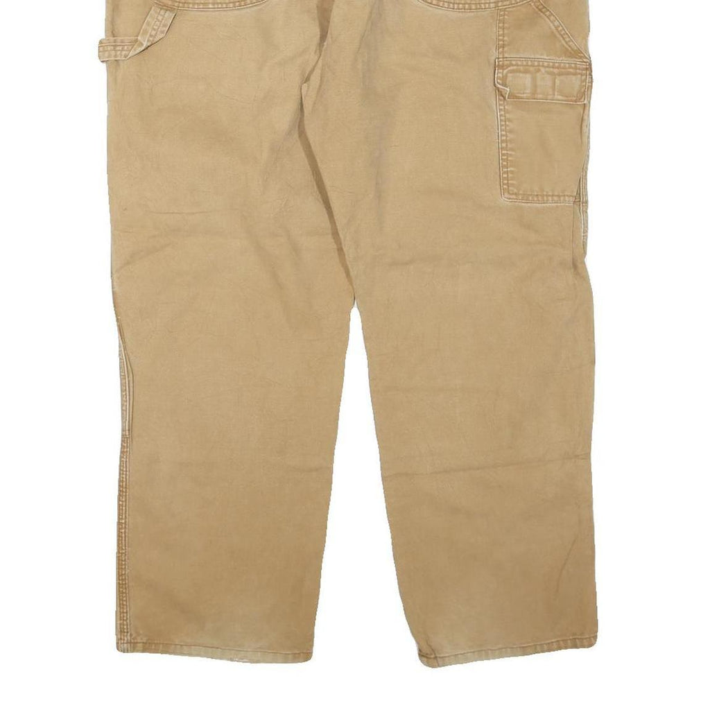 DICKIES Mens Jeans Beige Regular Straight Denim W42 L28 Workwear Cotton Blend