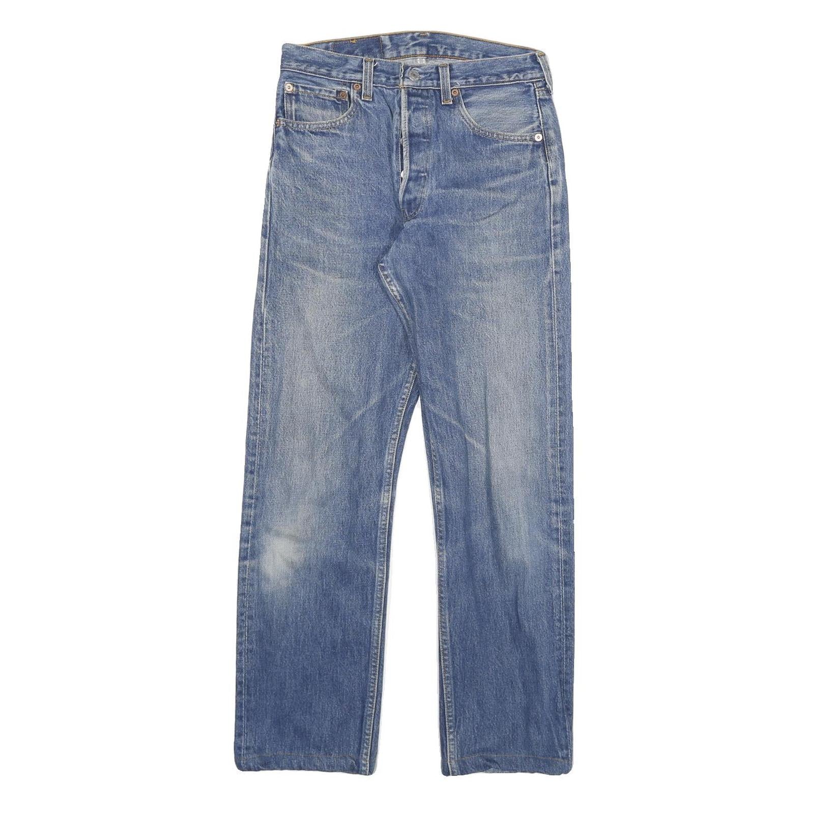 LEVI'S 501 Mens Jeans Blue Regular Straight Denim Medium W26 L28 Classic Fit