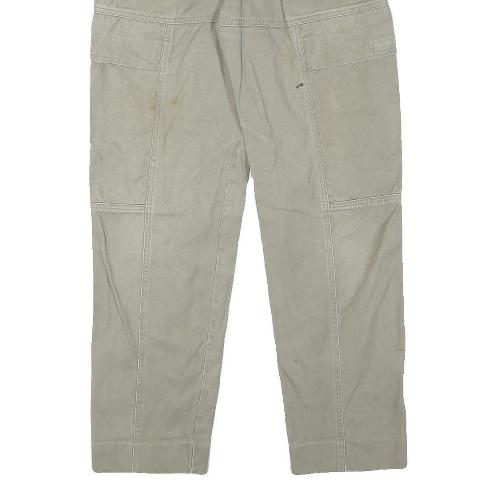 EL PASO Mens Cotton Blend Beige Regular Fit Trousers W28 L30 Casual Workwear Zip