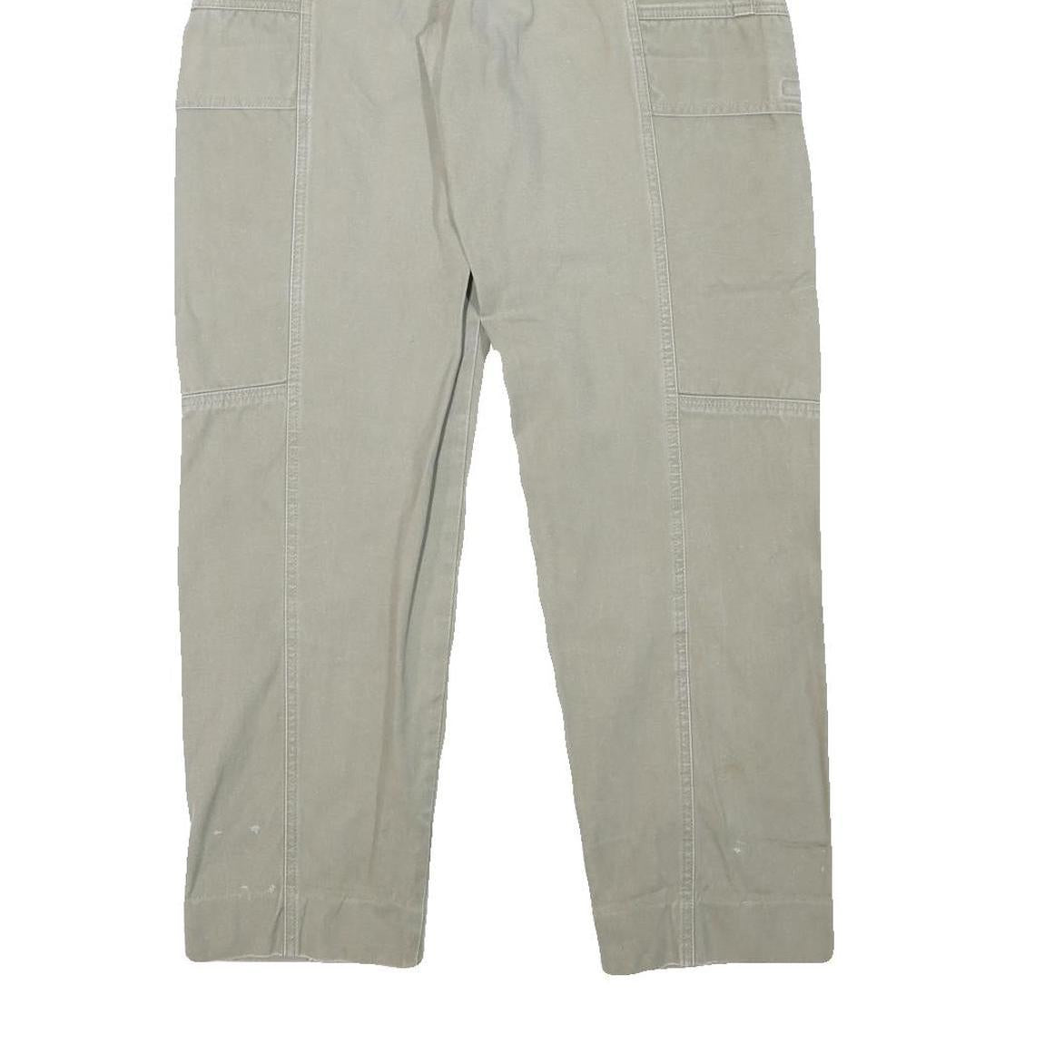 EL PASO Mens Cotton Blend Beige Regular Fit Trousers W28 L30 Casual Workwear Zip