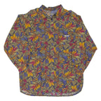 Womens Printed Blouse Brown Long Sleeve Crazy Pattern L