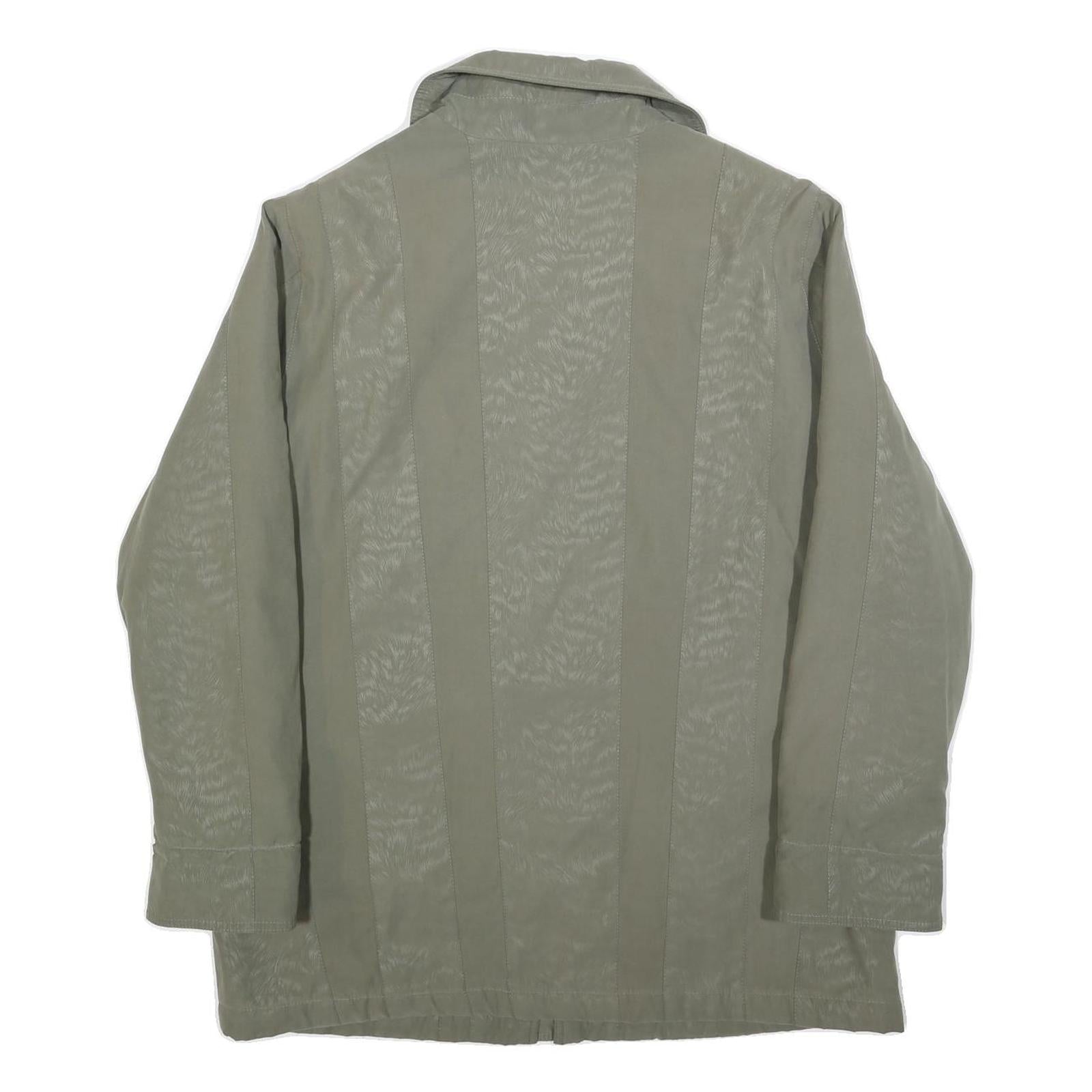 Womens Green Polyester Blend Jacket XL Plain Zip Closure Casual Lightweight