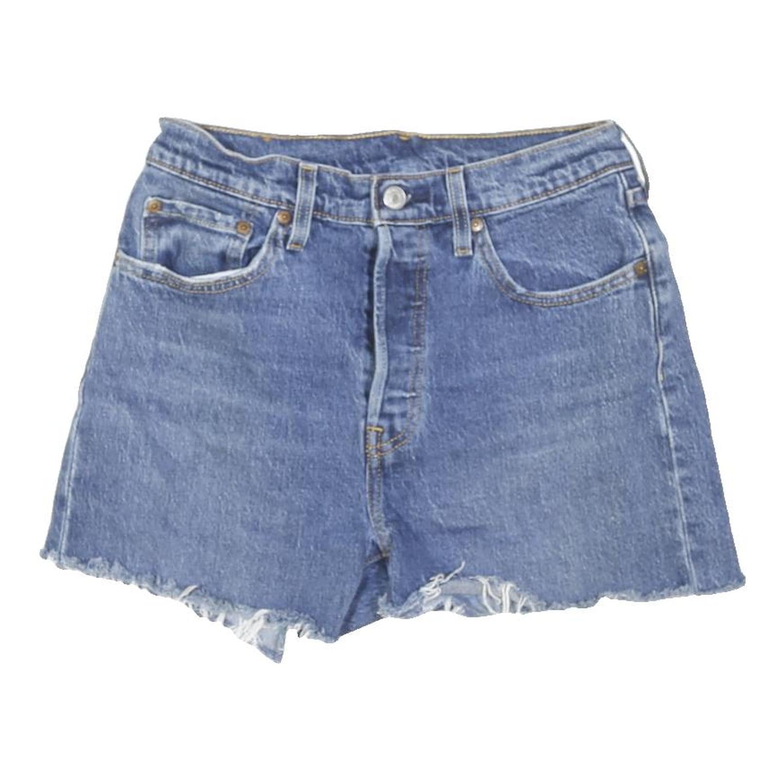LEVI'S Womens Denim Blue Cut-Off Shorts S W27 Frayed Hem Casual Summer