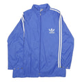 ADIDAS Womens Blue Nylon Track Jacket UK 16 Plain Sportswear Zip Closure