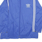 ADIDAS Womens Blue Nylon Track Jacket UK 16 Plain Sportswear Zip Closure