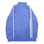 ADIDAS Womens Blue Nylon Track Jacket UK 16 Plain Sportswear Zip Closure