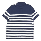 TOMMY HILFIGER Mens Blue & White Stripe Short Sleeve Polo Shirt XL Cotton