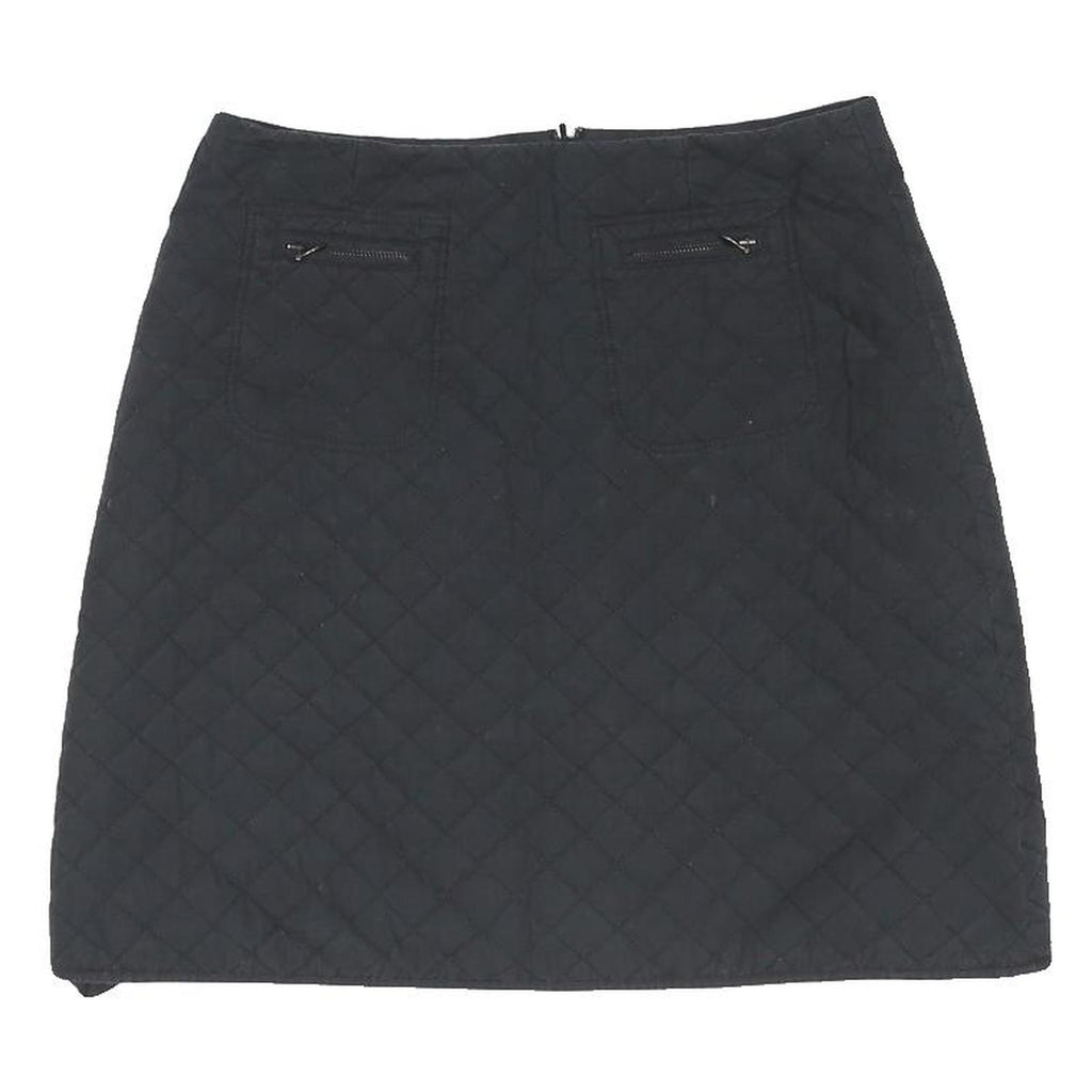 HOBBS LONDON Womens Black Quilted Mini Skirt Polyester Blend UK 10 Zip Pockets