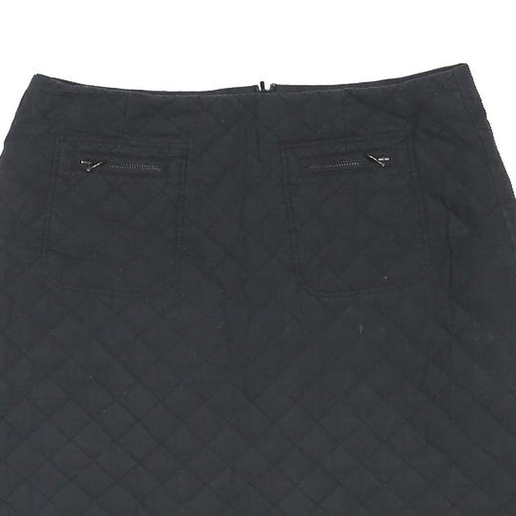 HOBBS LONDON Womens Black Quilted Mini Skirt Polyester Blend UK 10 Zip Pockets