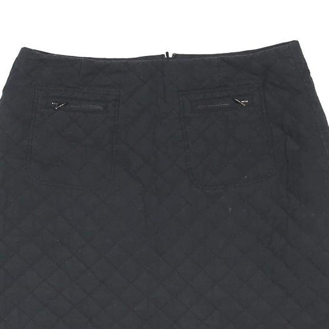 HOBBS LONDON Womens Black Quilted Mini Skirt Polyester Blend UK 10 Zip Pockets
