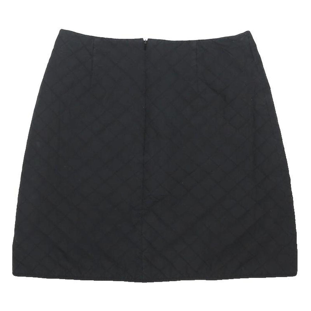 HOBBS LONDON Womens Black Quilted Mini Skirt Polyester Blend UK 10 Zip Pockets