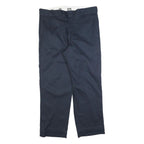 DICKIES Mens Cotton Blend Navy Relaxed Straight Trousers W38 L29 Workwear