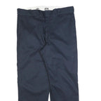 DICKIES Mens Cotton Blend Navy Relaxed Straight Trousers W38 L29 Workwear