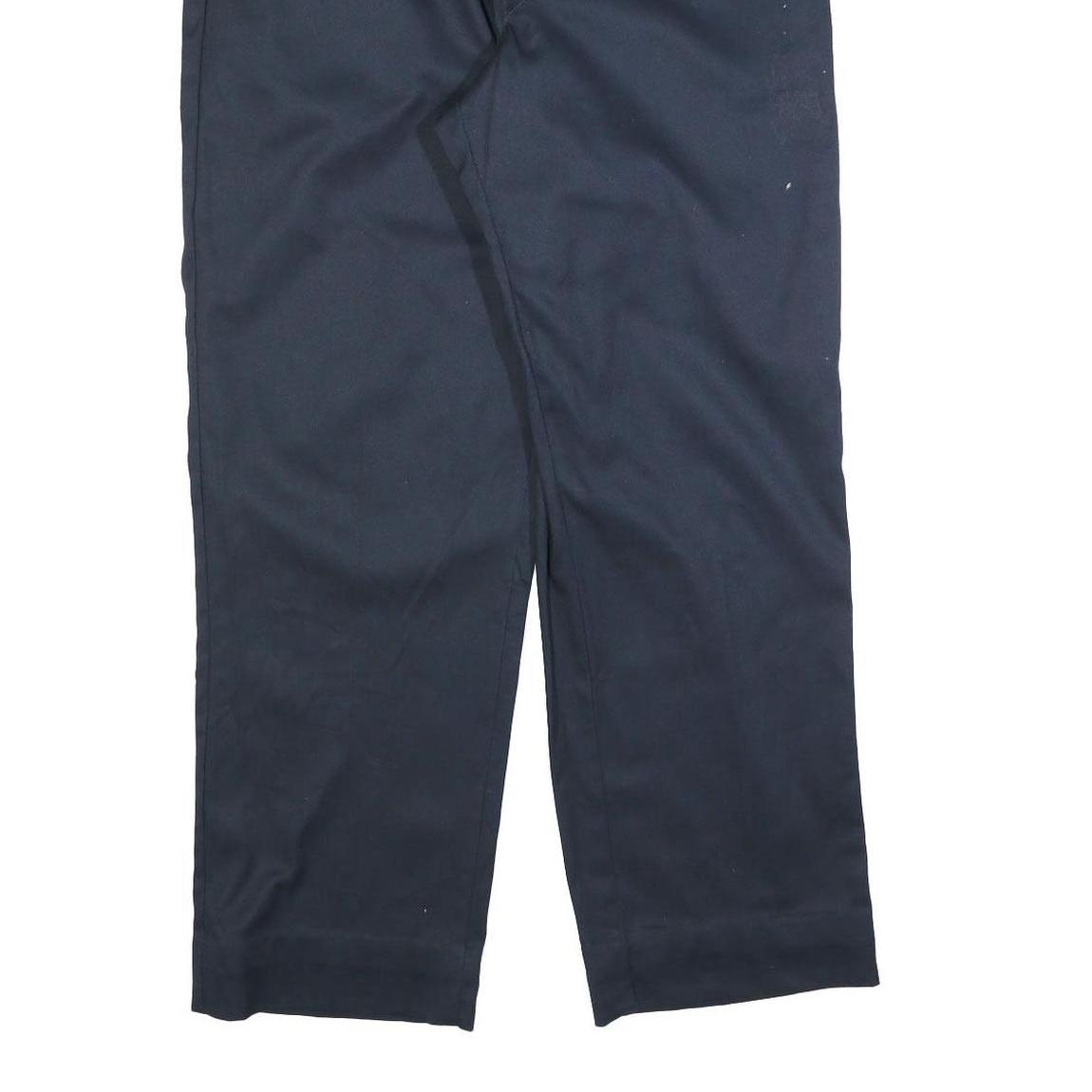 DICKIES Mens Cotton Blend Navy Relaxed Straight Trousers W38 L29 Workwear