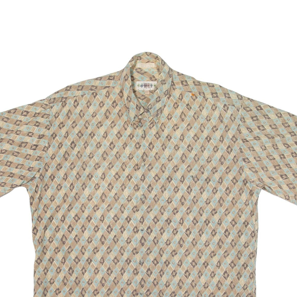CAMPIA Mens Hawaiian Shirt Beige Diamond L