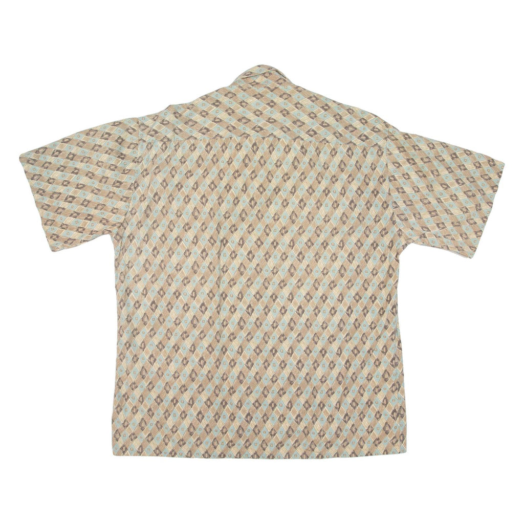CAMPIA Mens Hawaiian Shirt Beige Diamond L
