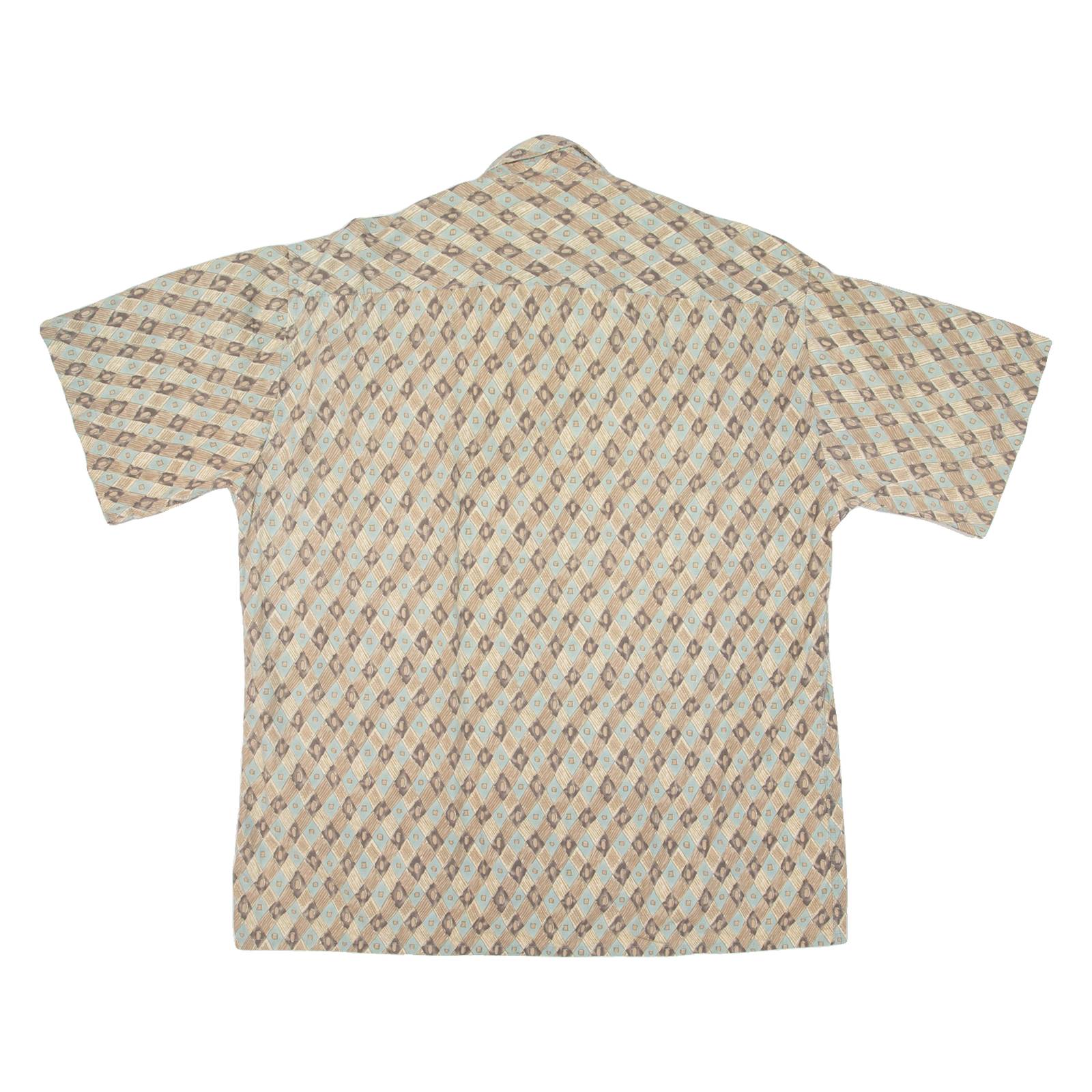 CAMPIA Mens Hawaiian Shirt Beige Diamond L