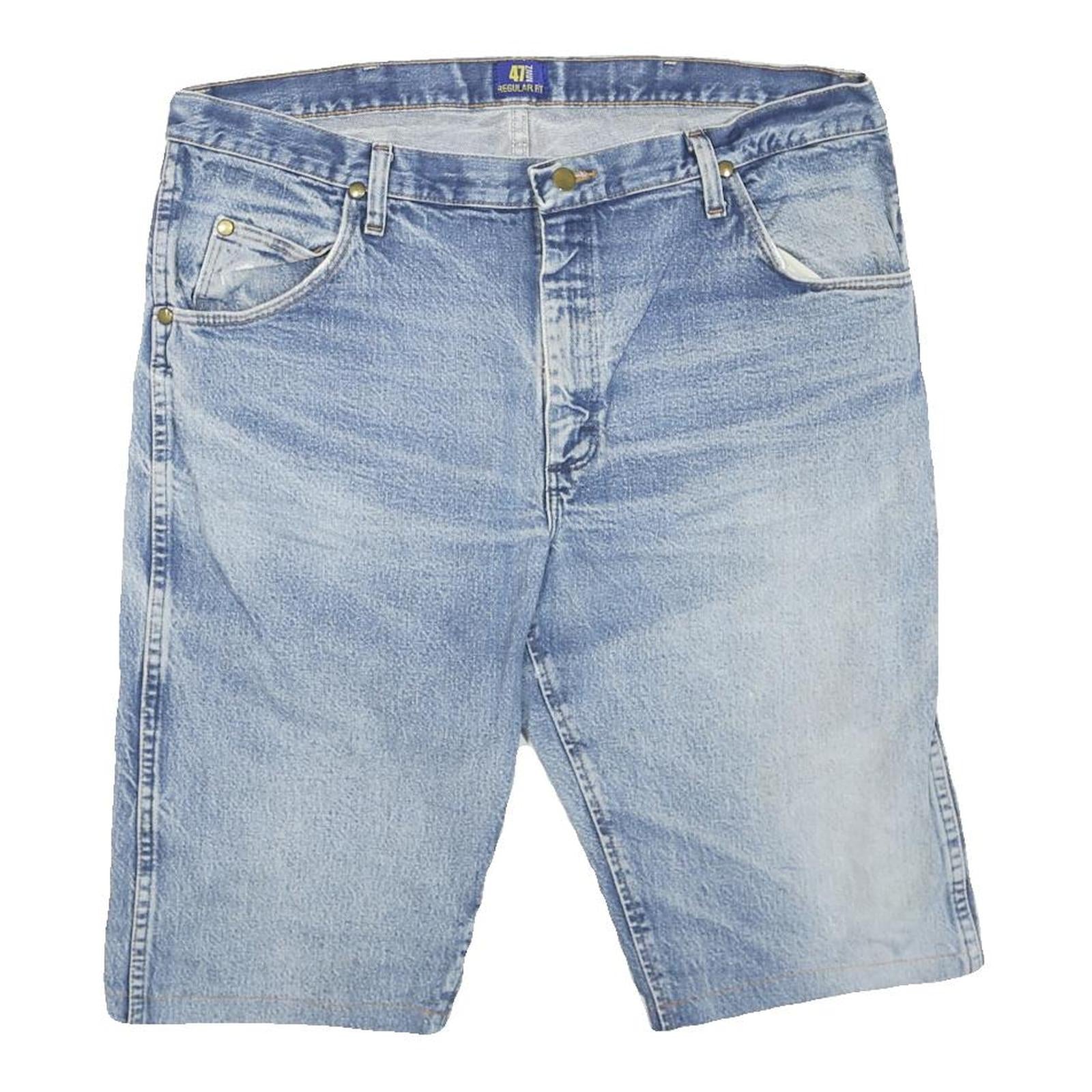 WRANGLER Womens Denim Blue Casual Shorts L W38 Cotton Blend Summer Fashion