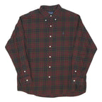 RALPH LAUREN Mens Red & Green Check Shirt L Long Sleeve Button Down Cotton Blend