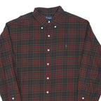 RALPH LAUREN Mens Red & Green Check Shirt L Long Sleeve Button Down Cotton Blend