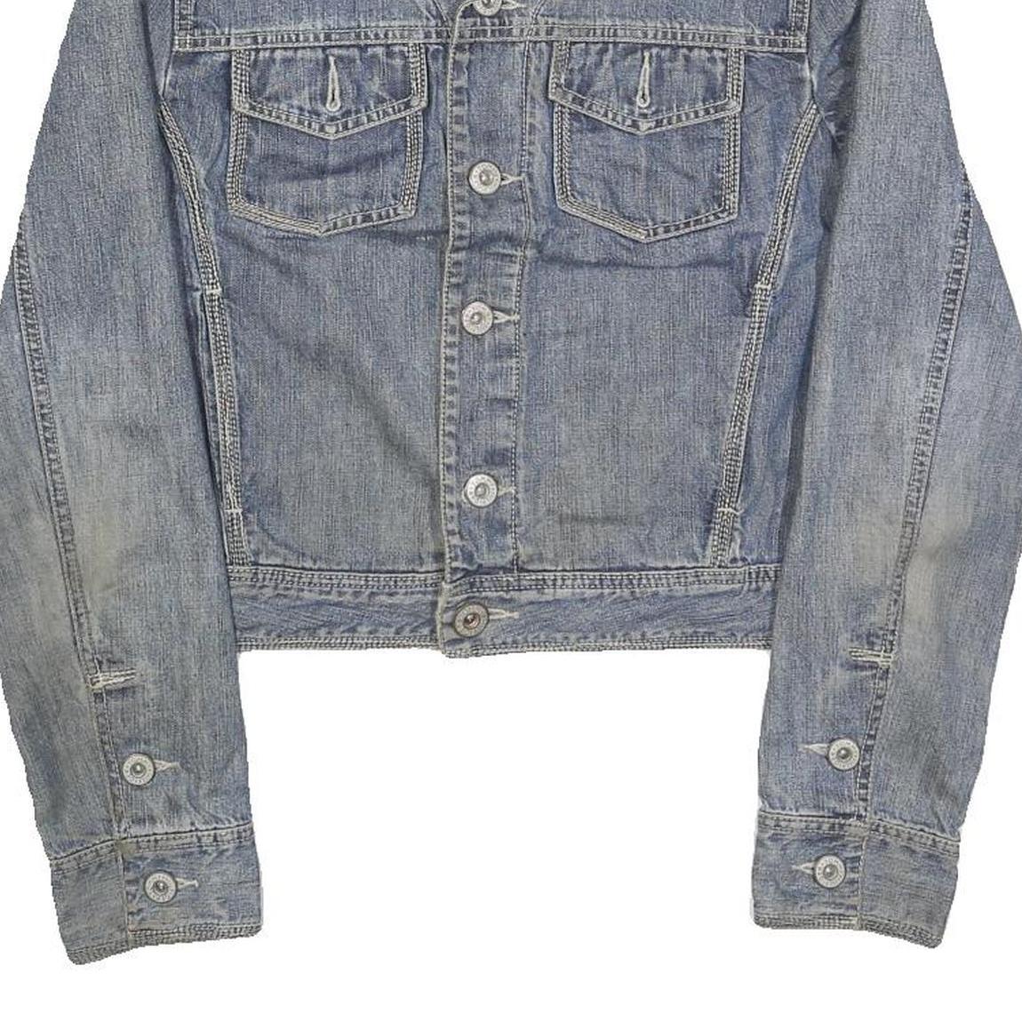 TOMMY HILFIGER Womens Blue Denim Cotton Jacket M Classic Button Closure