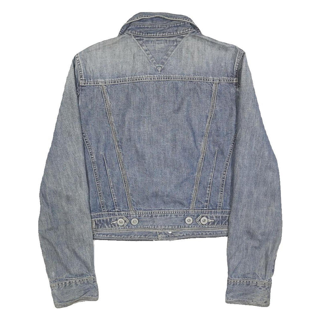 TOMMY HILFIGER Womens Blue Denim Cotton Jacket M Classic Button Closure