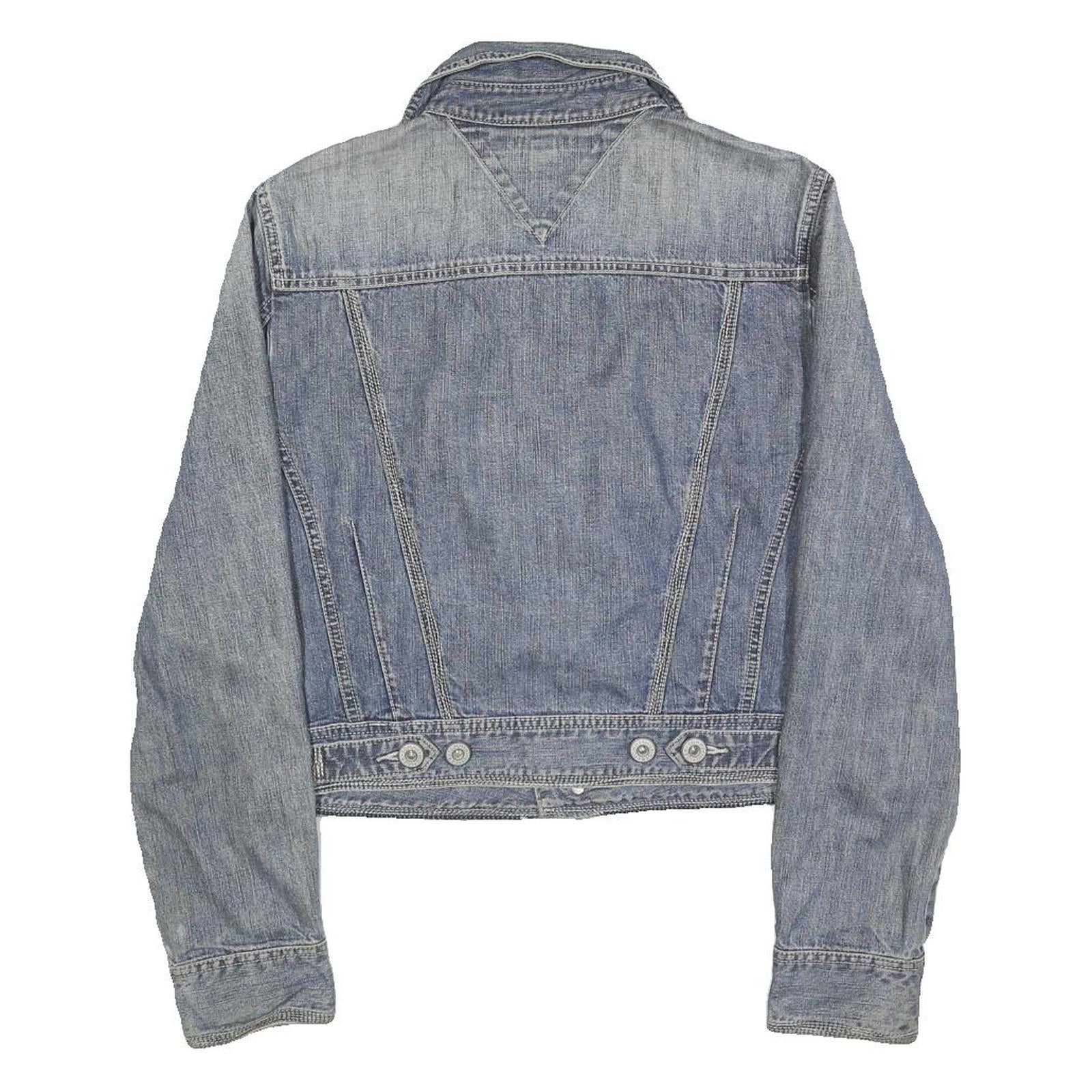 TOMMY HILFIGER Womens Blue Denim Cotton Jacket M Classic Button Closure