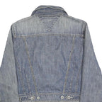 TOMMY HILFIGER Womens Blue Denim Cotton Jacket M Classic Button Closure
