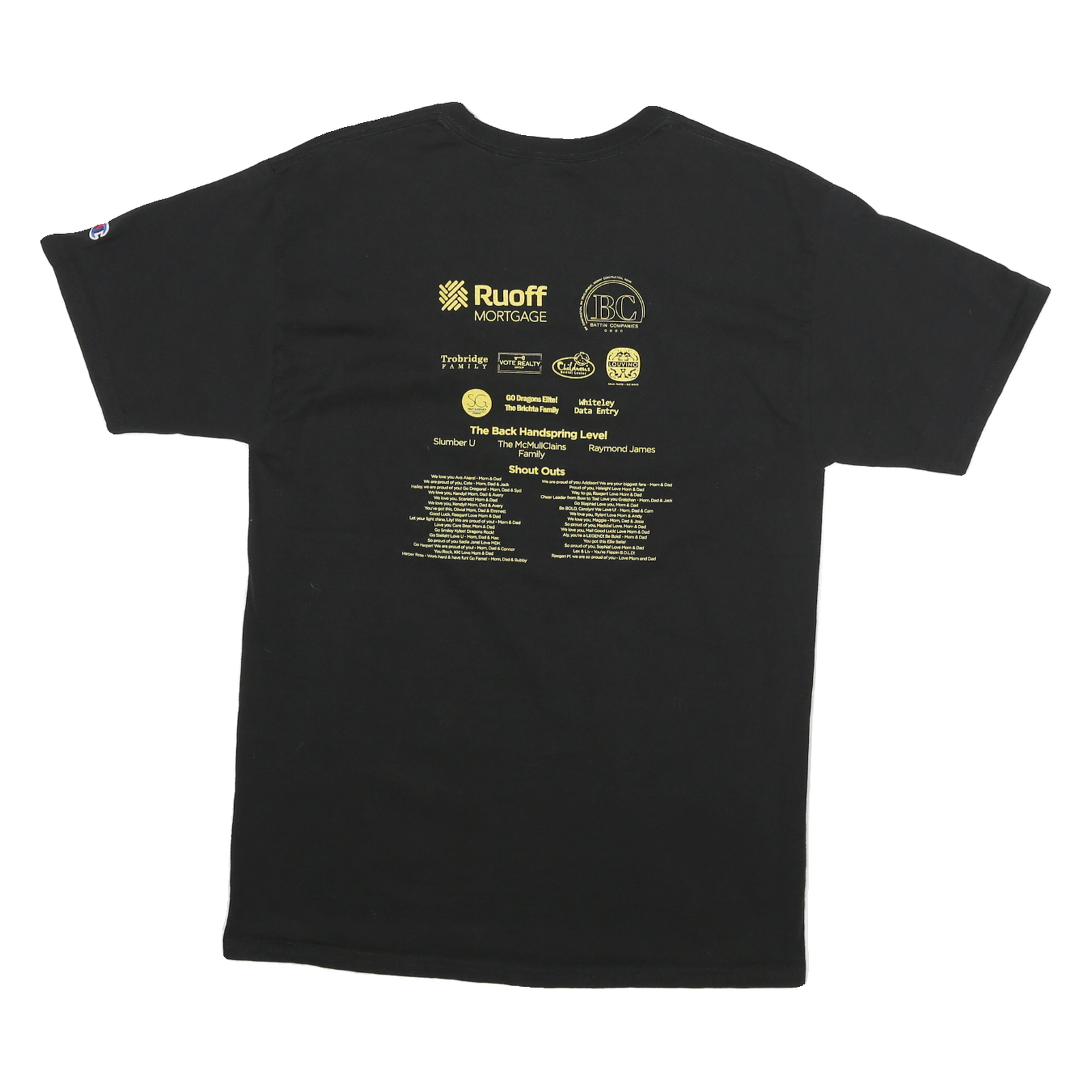 CHAMPION Mens Black Deveau's Elite Graphic T-Shirt M Crew Neck Short Sleeve