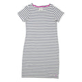 JOULES Womens T-Shirt Dress White Striped Short Sleeve Knee Length UK 10