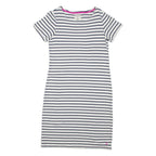 JOULES Womens T-Shirt Dress White Striped Short Sleeve Knee Length UK 10