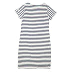JOULES Womens T-Shirt Dress White Striped Short Sleeve Knee Length UK 10
