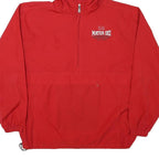 CHAMPION Mens Red Mater Dei Hoodie Jacket L Nylon Plain Zip Hooded Sportswear