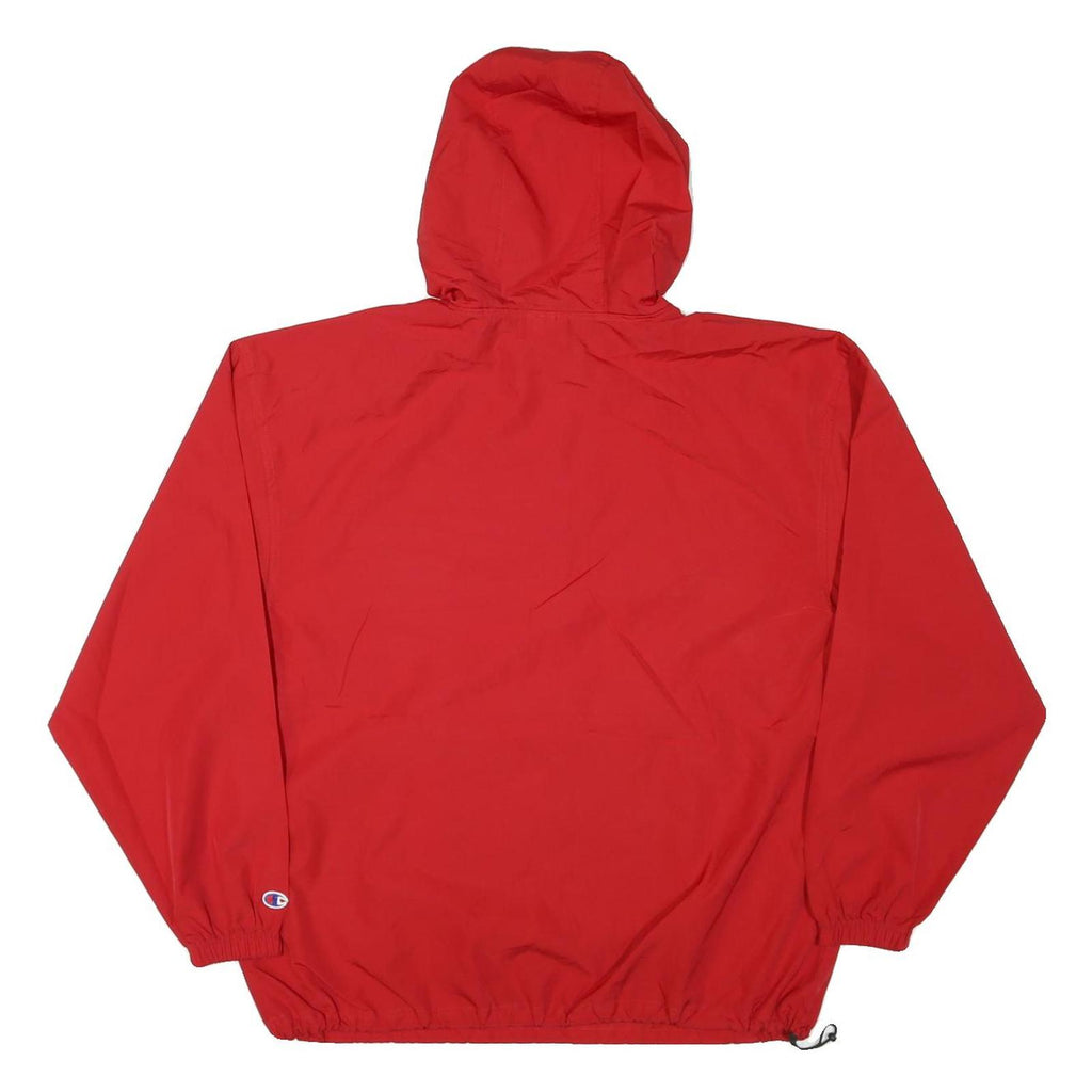 CHAMPION Mens Red Mater Dei Hoodie Jacket L Nylon Plain Zip Hooded Sportswear