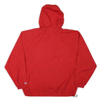 CHAMPION Mens Red Mater Dei Hoodie Jacket L Nylon Plain Zip Hooded Sportswear
