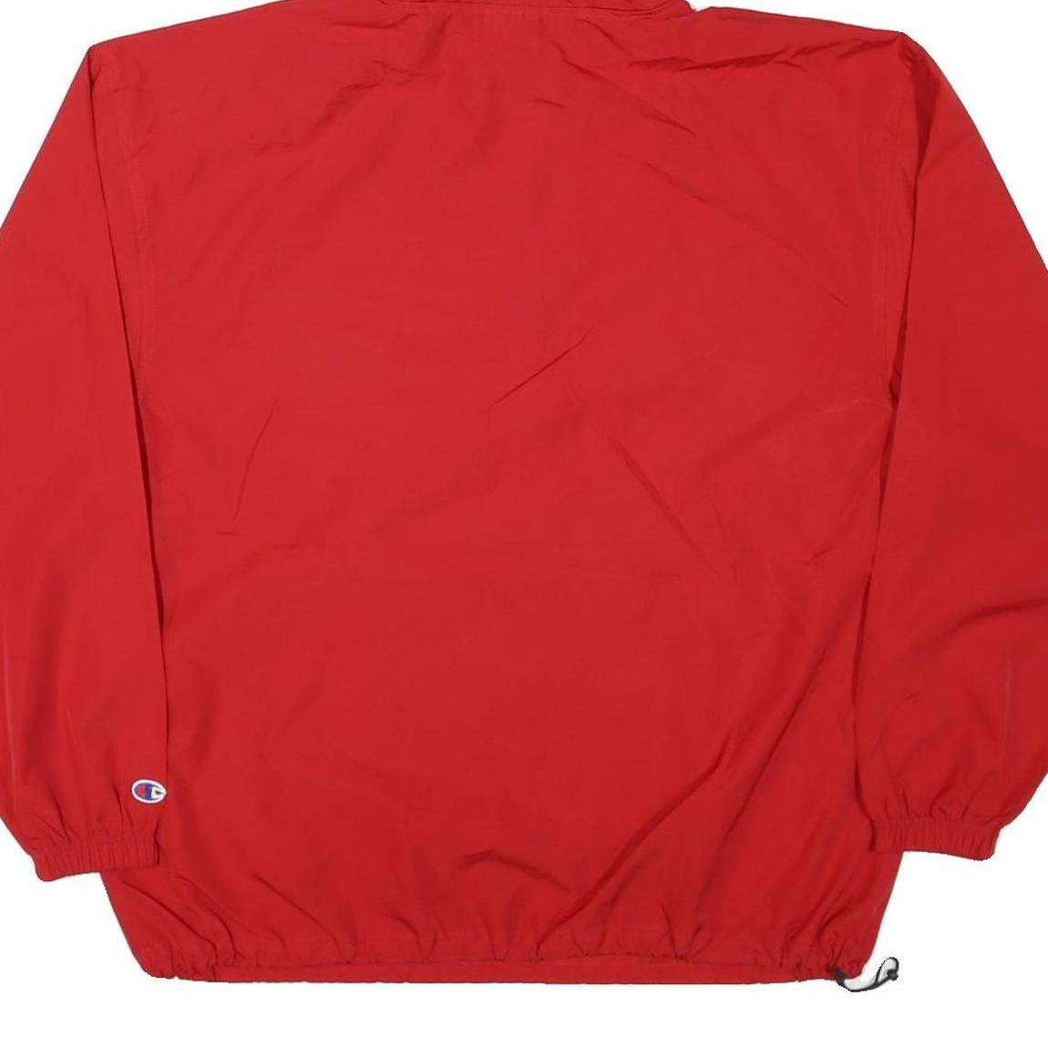 CHAMPION Mens Red Mater Dei Hoodie Jacket L Nylon Plain Zip Hooded Sportswear