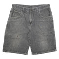Mens Casual Black Denim Cotton Blend Shorts XL W38 Relaxed Fit Pockets