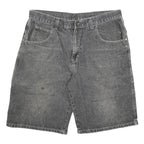 Mens Casual Black Denim Cotton Blend Shorts XL W38 Relaxed Fit Pockets