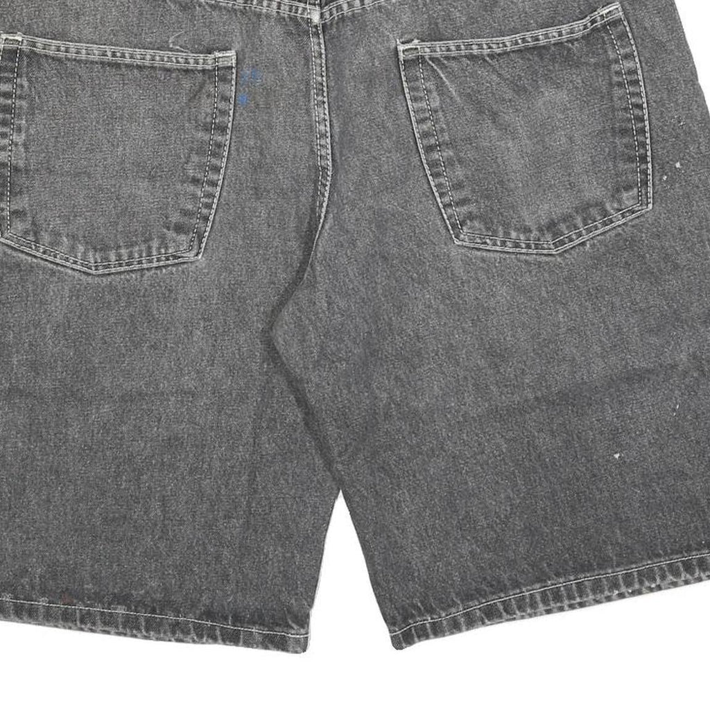 Mens Casual Black Denim Cotton Blend Shorts XL W38 Relaxed Fit Pockets