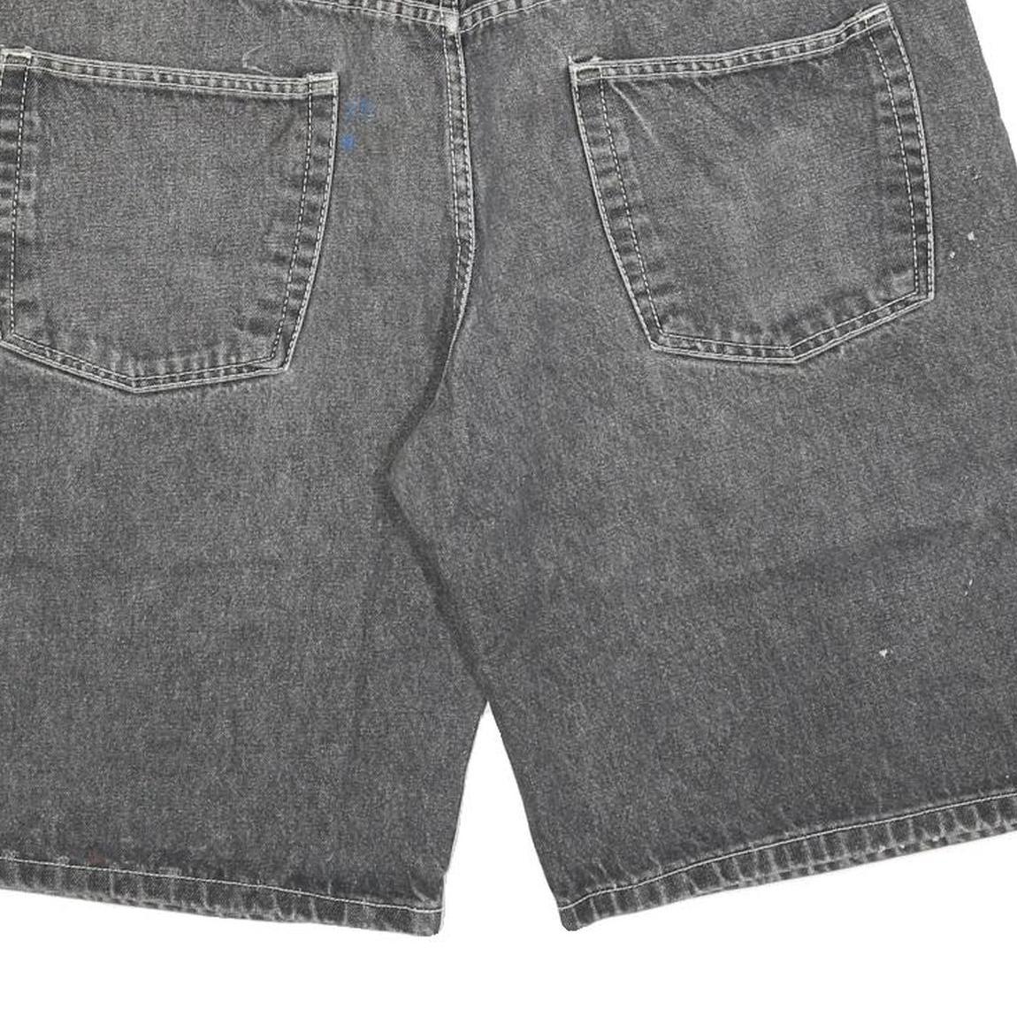 Mens Casual Black Denim Cotton Blend Shorts XL W38 Relaxed Fit Pockets