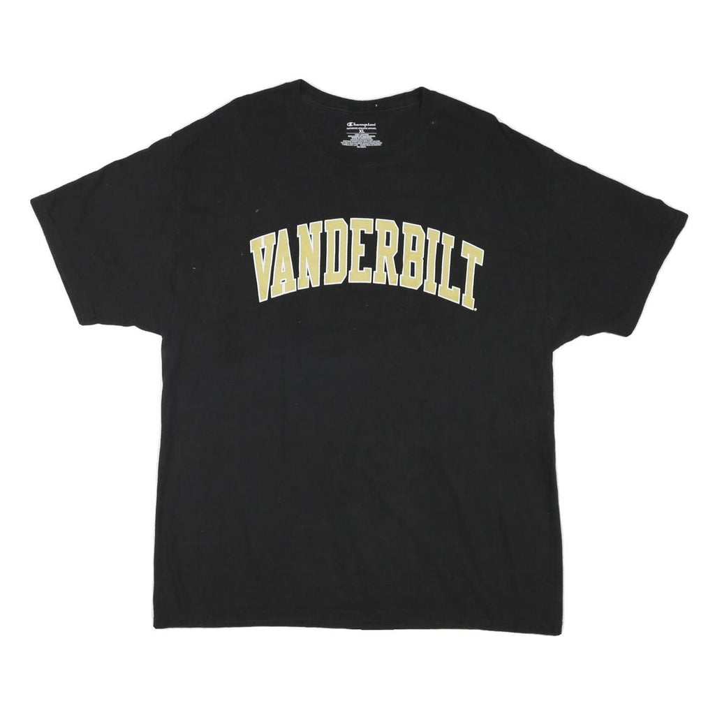 CHAMPION Mens Black Vanderbilt Graphic T-Shirt XL Short Sleeve Crew Neck
