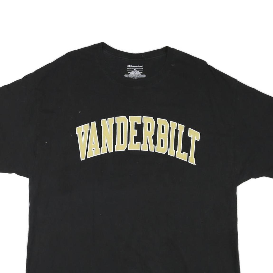 CHAMPION Mens Black Vanderbilt Graphic T-Shirt XL Short Sleeve Crew Neck