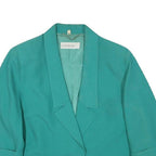 MAYERLINE Womens Green Button Jacket S Polyester Blend Classic Blazer Style