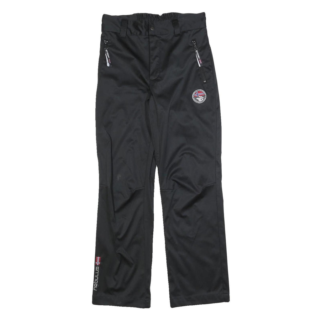 NEBULUS Womens Black Regular Trousers W28 L30 Polyester Blend Zip Practical