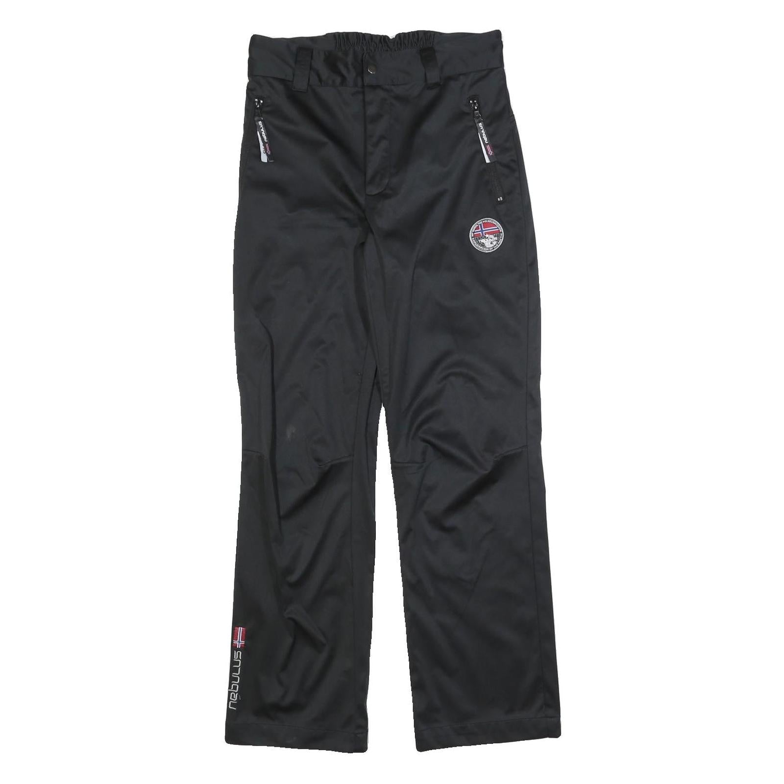 NEBULUS Womens Black Regular Trousers W28 L30 Polyester Blend Zip Practical