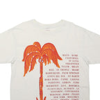 RIVER ISLAND Womens White Graphic T-Shirt UK 16 Short Sleeve Crew Neck Travel