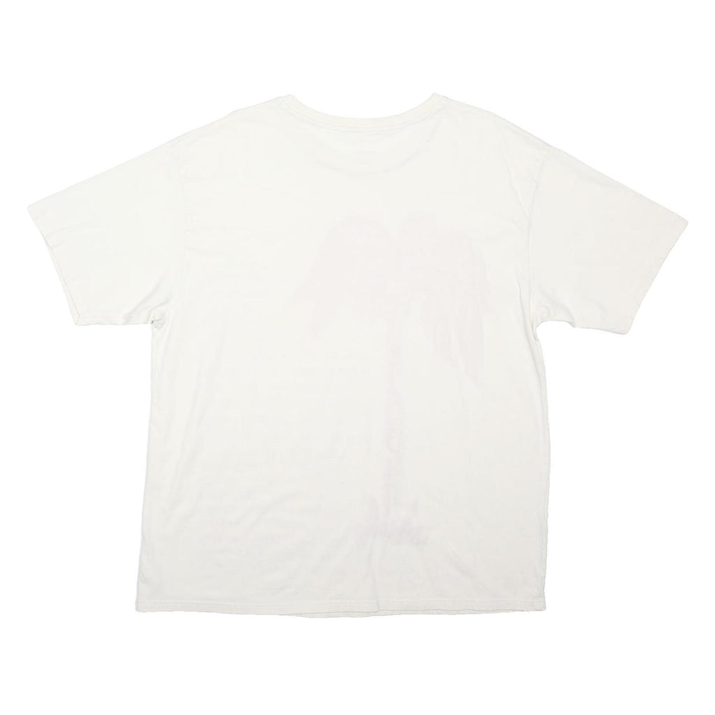 RIVER ISLAND Womens White Graphic T-Shirt UK 16 Short Sleeve Crew Neck Travel